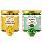 NiShru Almond Kesar Kulfi & Almond Paan – Premium Chocolate-Coated Almond Sweet Snack Combo | Festive Gift Pack | 150g × 2 (300g Total)