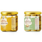 NiShru Almond Kesar Kulfi & Almond Rabadi Elaichi – Premium Chocolate-Coated Flavoured Almonds Sweet Snack Combo | Festive Dry Fruit Gift Pack | 150g × 2 (300g Total)