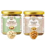 NiShru Almond Rabadi Elaichi & Coconut Ladoo – Premium Chocolate-Coated Sweet Nut & Coconut Filled Treat Combo | Festive Dry Fruit Gift Pack | 150g × 2 (300g Total)