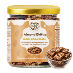 NiShru Almond Brittle Dark Chocolate Jar | Ideal Gift Hamper | Choco & Nut Dryfruit Delicacy | Crunchy Caramelised Almonds Britle | Any-time snack