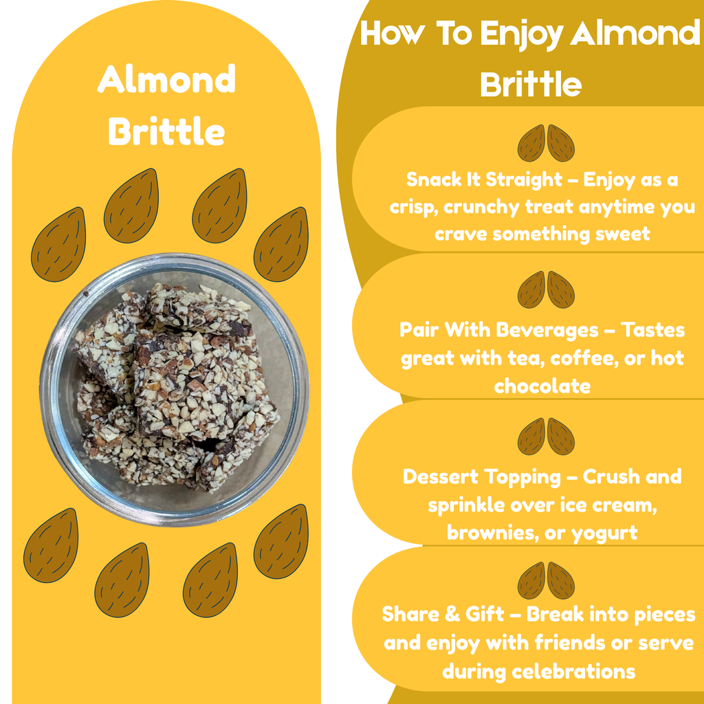 NiShru Almond Brittle Dark Chocolate Jar | Ideal Gift Hamper | Choco & Nut Dryfruit Delicacy | Crunchy Caramelised Almonds Britle | Any-time snack