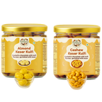 NiShru Almond Kesar Kulfi & Cashew Kesar Kulfi – Premium Chocolate-Coated Kesar Kulfi Flavoured Dry Fruit Sweet Snack Combo | Festive Gift Pack | 150g × 2 (300g Total)