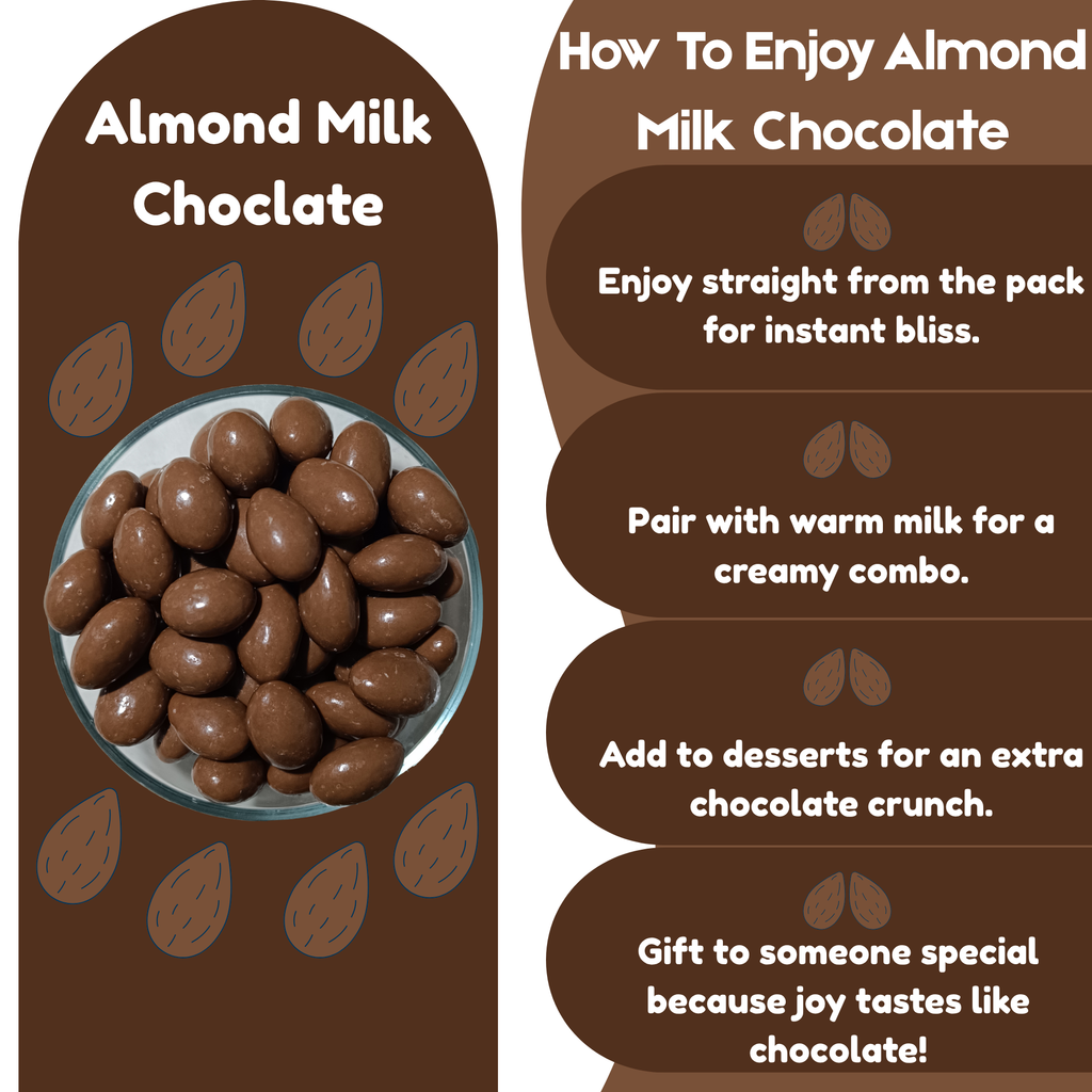 NISHRU Chocolate Almond | Roasted Almonds Coated in Smooth Creamy Milk Chocolates | Crunchy & Rich Sweet Treat | Perfect for Gifting, Snacking & Dessert | Chocolates Nuts