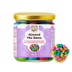 NiShru Almond Mix Gems – Chocolate Coated Almonds with Colorful Candy Gems | Crunchy Sweet Nut Snack | Kids Party Treat