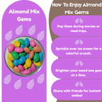 NiShru Almond Mix Gems – Chocolate Coated Almonds with Colorful Candy Gems | Crunchy Sweet Nut Snack | Kids Party Treat