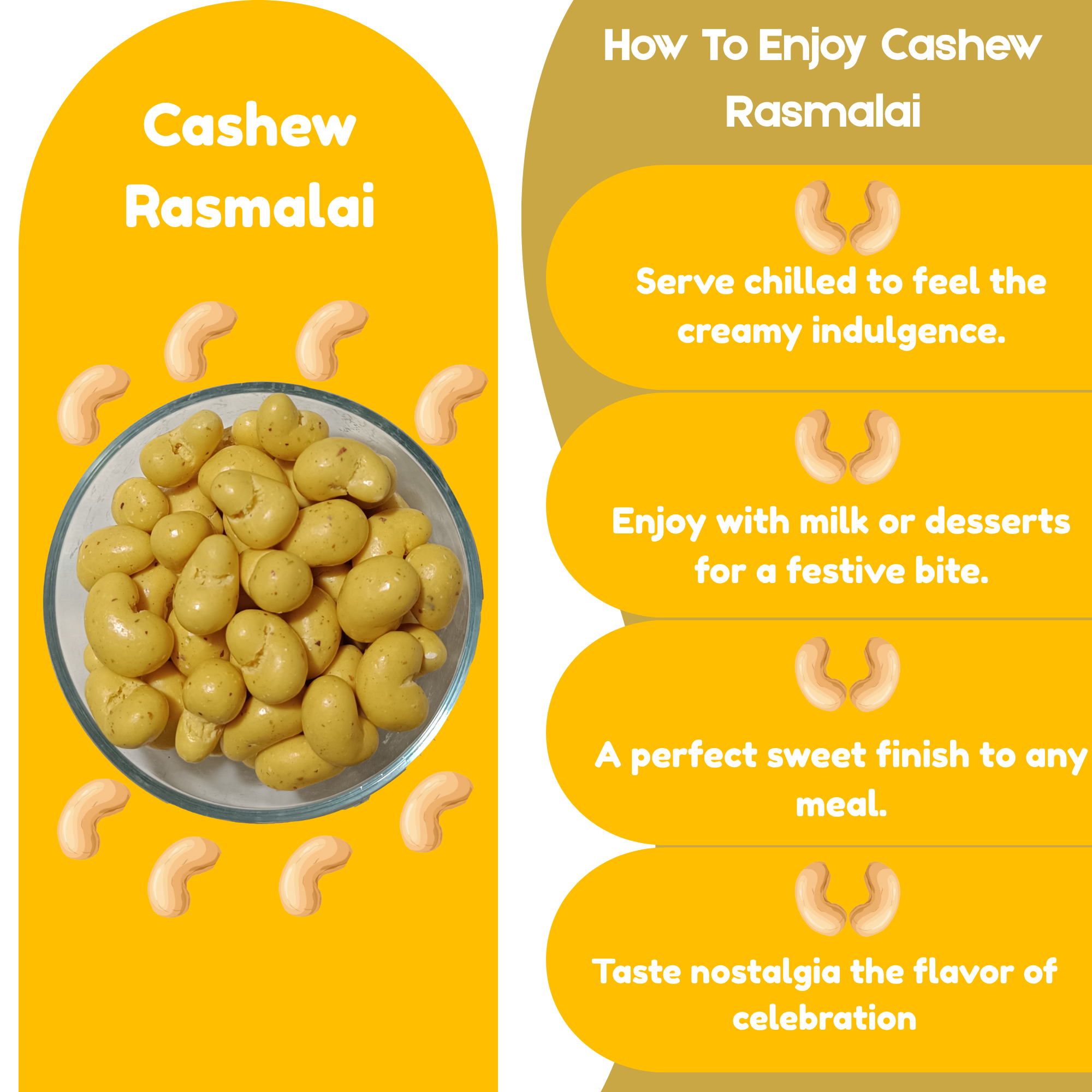 NiShru Cashew Rasmalai & Cashew Turkish – Premium Chocolate-Coated Cashew Sweet Snack Combo | Indian & Turkish Dessert Flavoured Nuts | Festive Gift Pack | 150g × 2 (300g Total)