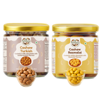 NiShru Cashew Rasmalai & Cashew Turkish – Premium Chocolate-Coated Cashew Sweet Snack Combo | Indian & Turkish Dessert Flavoured Nuts | Festive Gift Pack | 150g × 2 (300g Total)