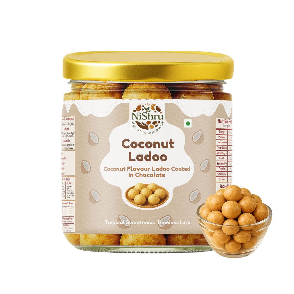 NiShru Coconut Ladoo – Premium Chocolate-Coated Coconut Balls | Rich Creamy Filling | Festive Sweet Snack