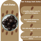 NISHRU Dates Dark Choco with Almonds - dark chocolate dates with almond | Dates Coated in Rich Dark Chocolate | Healthy Energy Snack, Naturally Sweet, No Refined Sugar, Guilt-Free Indulgence & Perfect Gifting