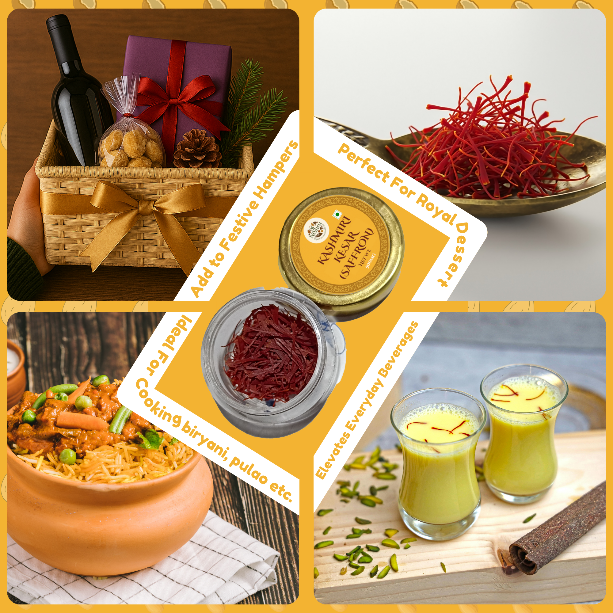 Nishru Pure Kashmiri Saffron | Grade-A Mongra Kesar Threads | Natural Kumkuma Puvvu for Pregnancy Milk, Pooja, Cooking, Biryani, Kahwa & Skin Care | Rich Aroma, Color & Flavor