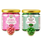 NISHRU Strawberry Dragees & Almond Paan | Chocolate Almond Fusion | Sweet & Refreshing Gifting Combo Pack | Festive Treat & Soulful Snacking | (2 x 150 Gram)