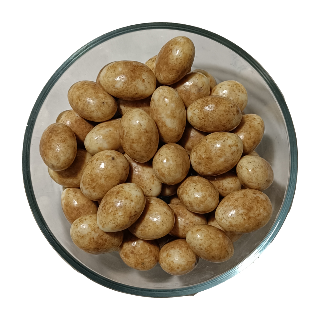 NISHRU Almond Coffee | Roasted Almonds Coated in White Chocolate | Crunchy, Aromatic & Gourmet Snack | Ideal for Gifting & Coffee Lovers