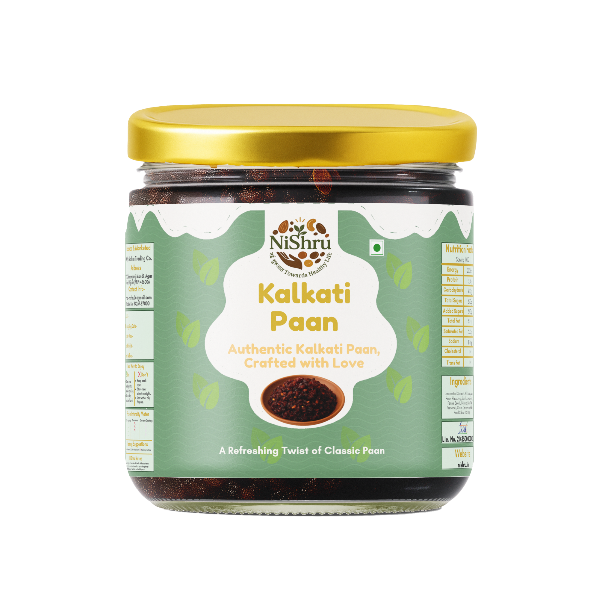 NISHRU Kalkati Paan | Authentic Betel Leaf Paan with Gulkand, Fennel & Rose Essence | Sweet & Refreshing Mouth Freshener | Traditional Indian After-Meal Treat