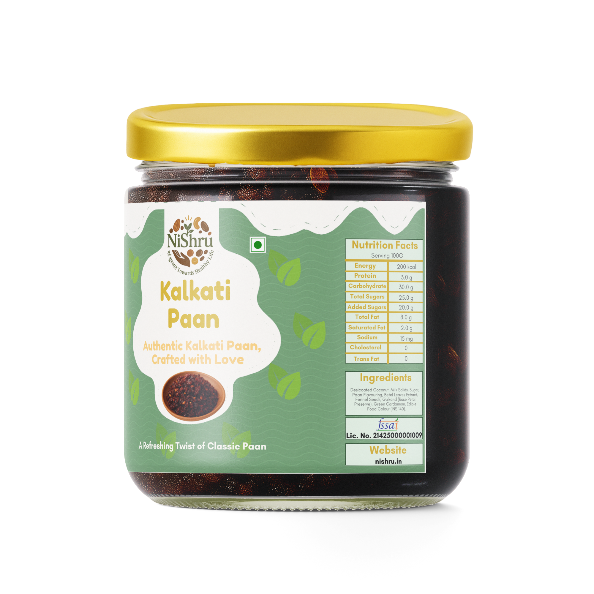 NISHRU Kalkati Paan | Authentic Betel Leaf Paan with Gulkand, Fennel & Rose Essence | Sweet & Refreshing Mouth Freshener | Traditional Indian After-Meal Treat