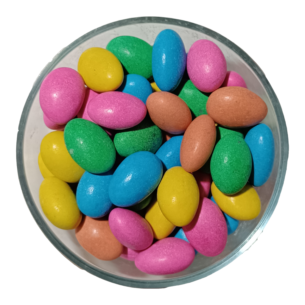 NiShru Almond Mix Gems – Chocolate Coated Almonds with Colorful Candy Gems | Crunchy Sweet Nut Snack | Kids Party Treat