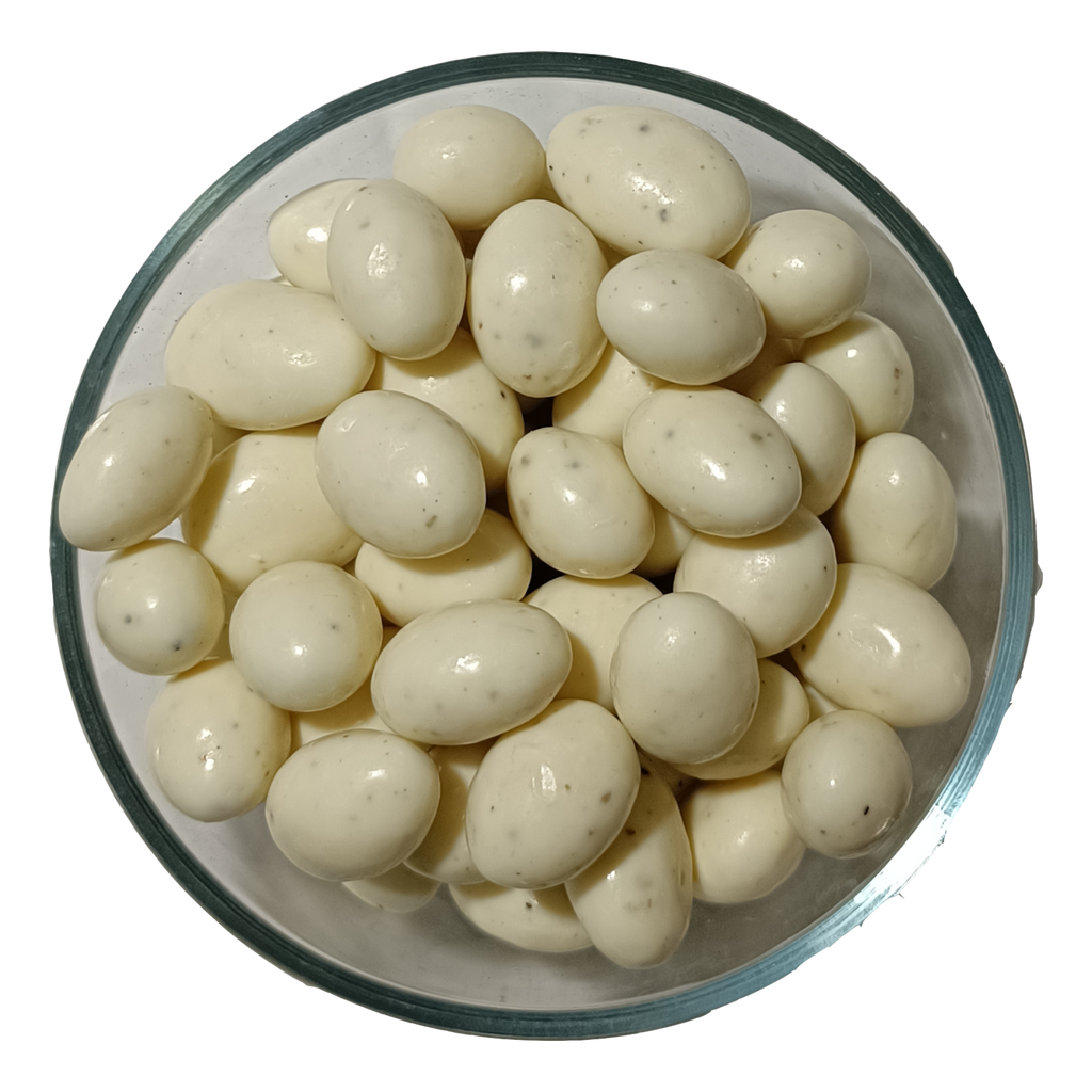 NiShru Almond Rabadi Elaichi – Chocolate Coated Almonds | Creamy Rabadi & Elaichi Flavoured Sweet Nut Snack